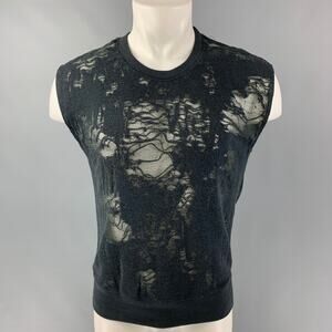 IRO Nuala Size S Slate Distressed Cotton Blend Sleeveless Pullover